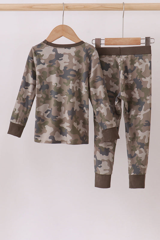 Camouflage bamboo pajama set