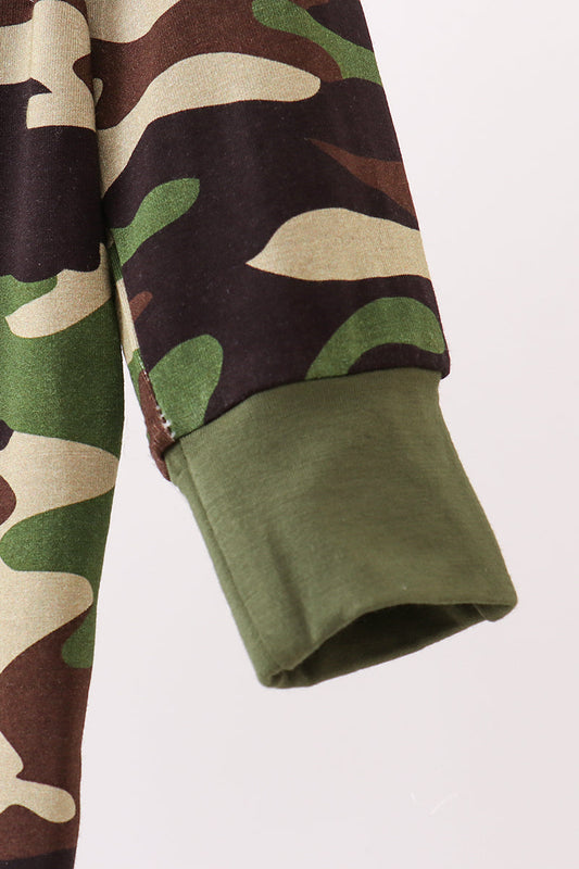 Classic Camo bamboo zipper romper