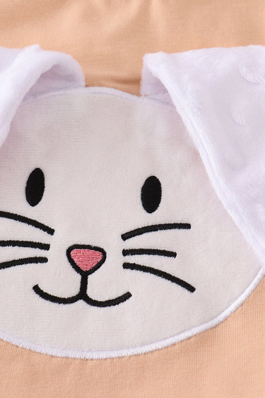 Orange floral bunny applique set