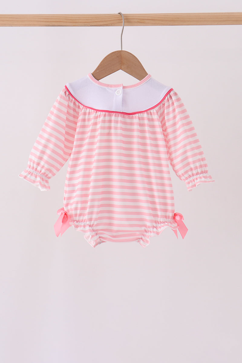 Pink Stripe Princess Embroidery Bubble