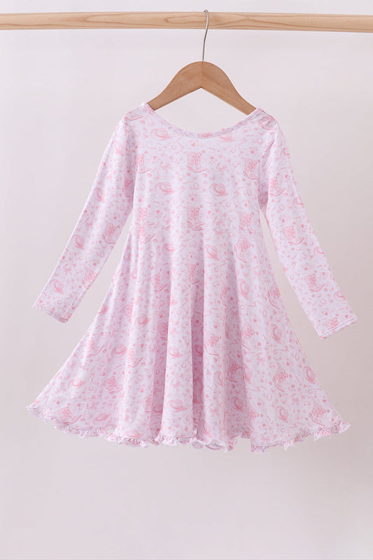 Premium pink boots bamboo dress