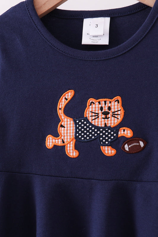 Premium Navy Clemson tiger applique dress