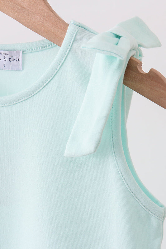 Mint Scalloped Bow Dress