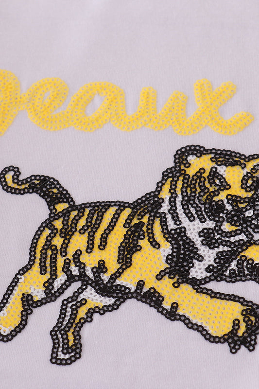 Purple gold LSU geaux tiger sequin set