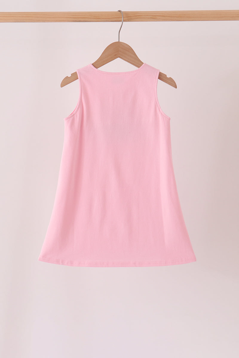 Pink turkey applique dress