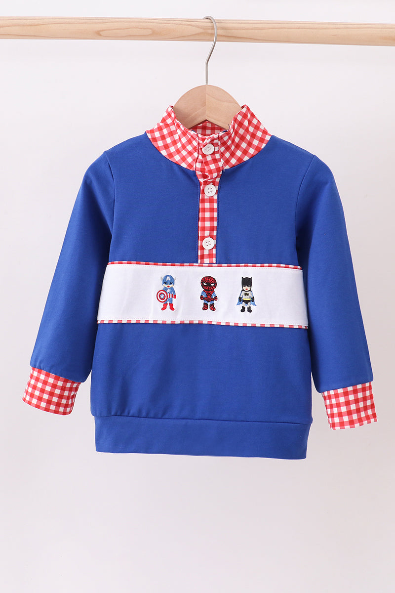 Blue character pull over top