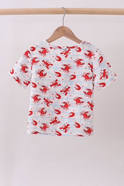 Lobster print muslin top