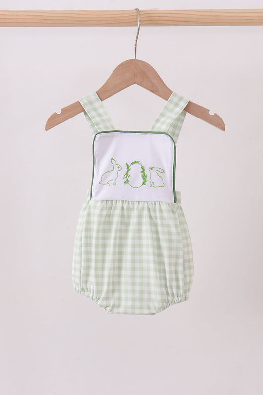 Bunny embroidery gingham bubble