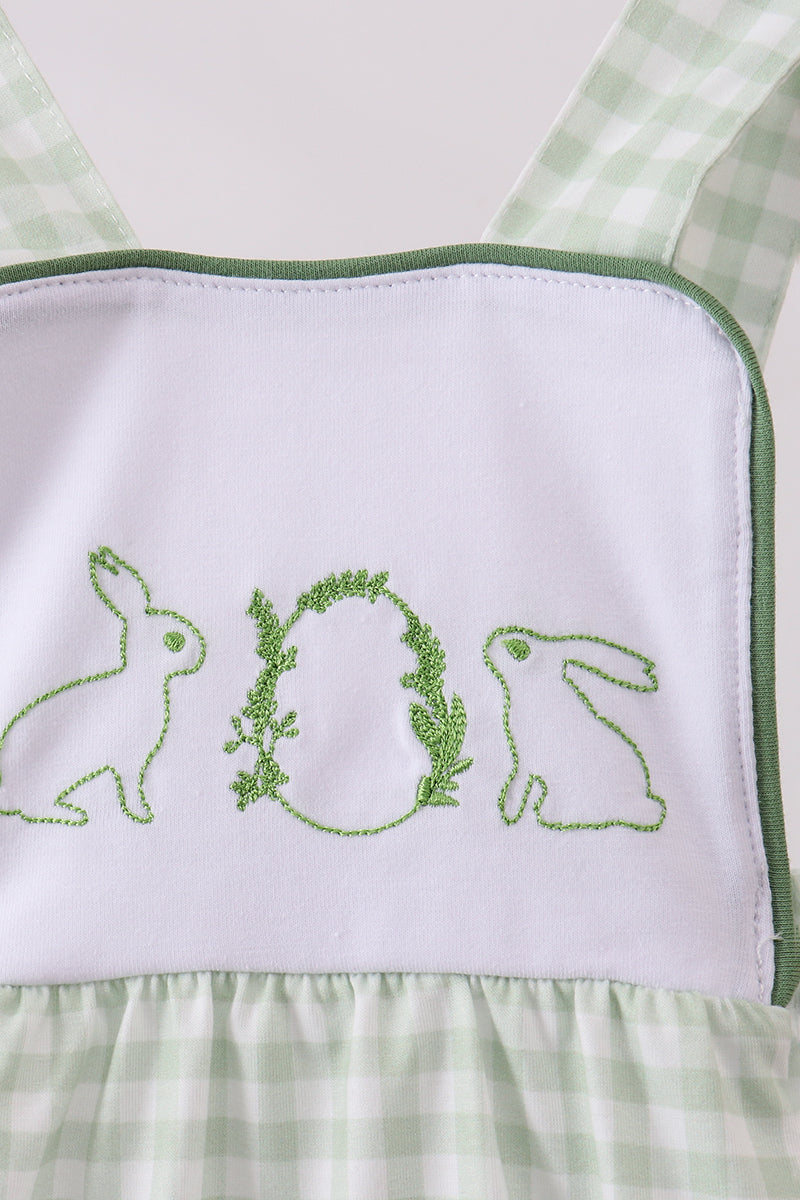 Bunny embroidery gingham bubble