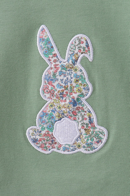 Sage bunny applique bloomer set