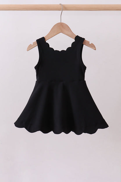 Black scalloped active  mom&me dress