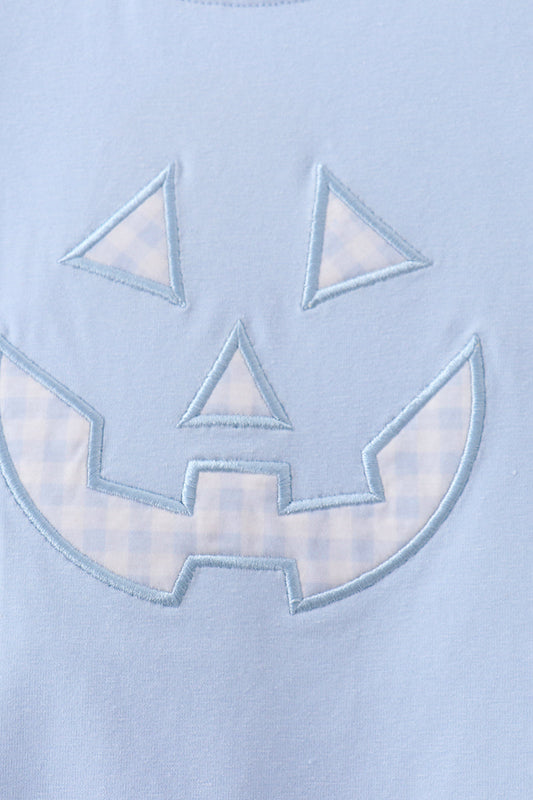 Blue Jack-O-Lantern  Applique Romper