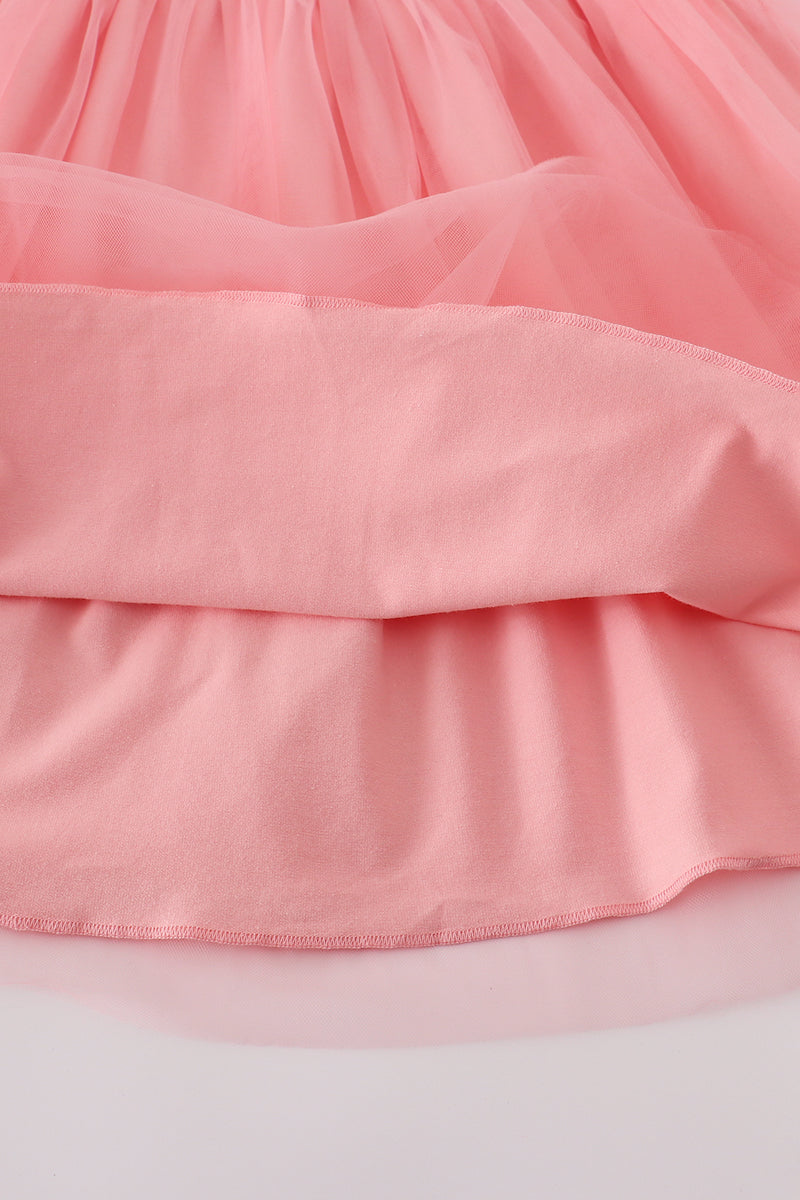 Pink princess embroidery tutu dress