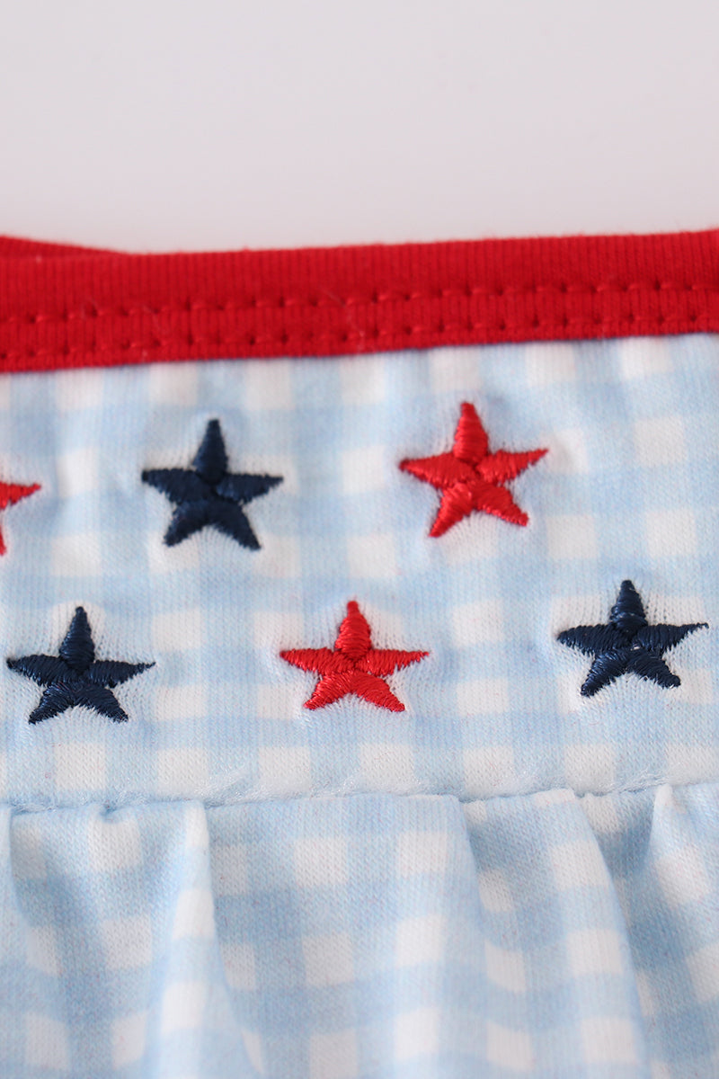 Gingham star embroidery set