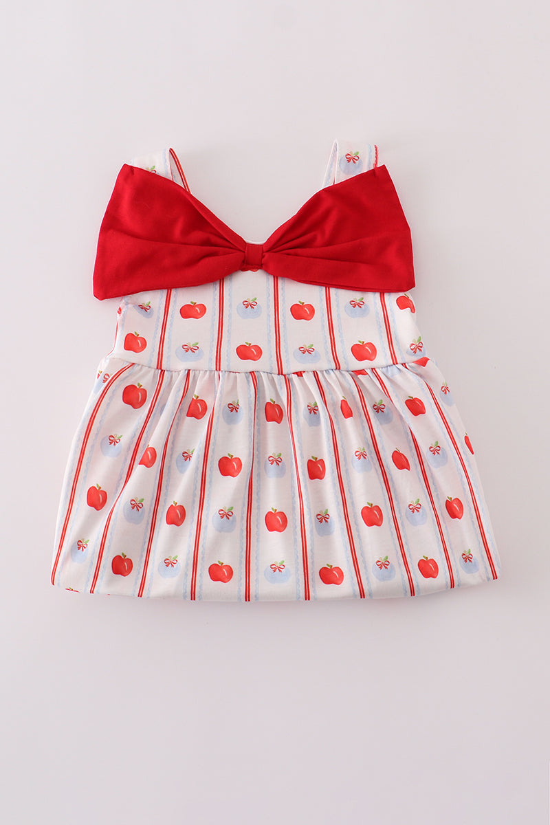 Red apple bow dress