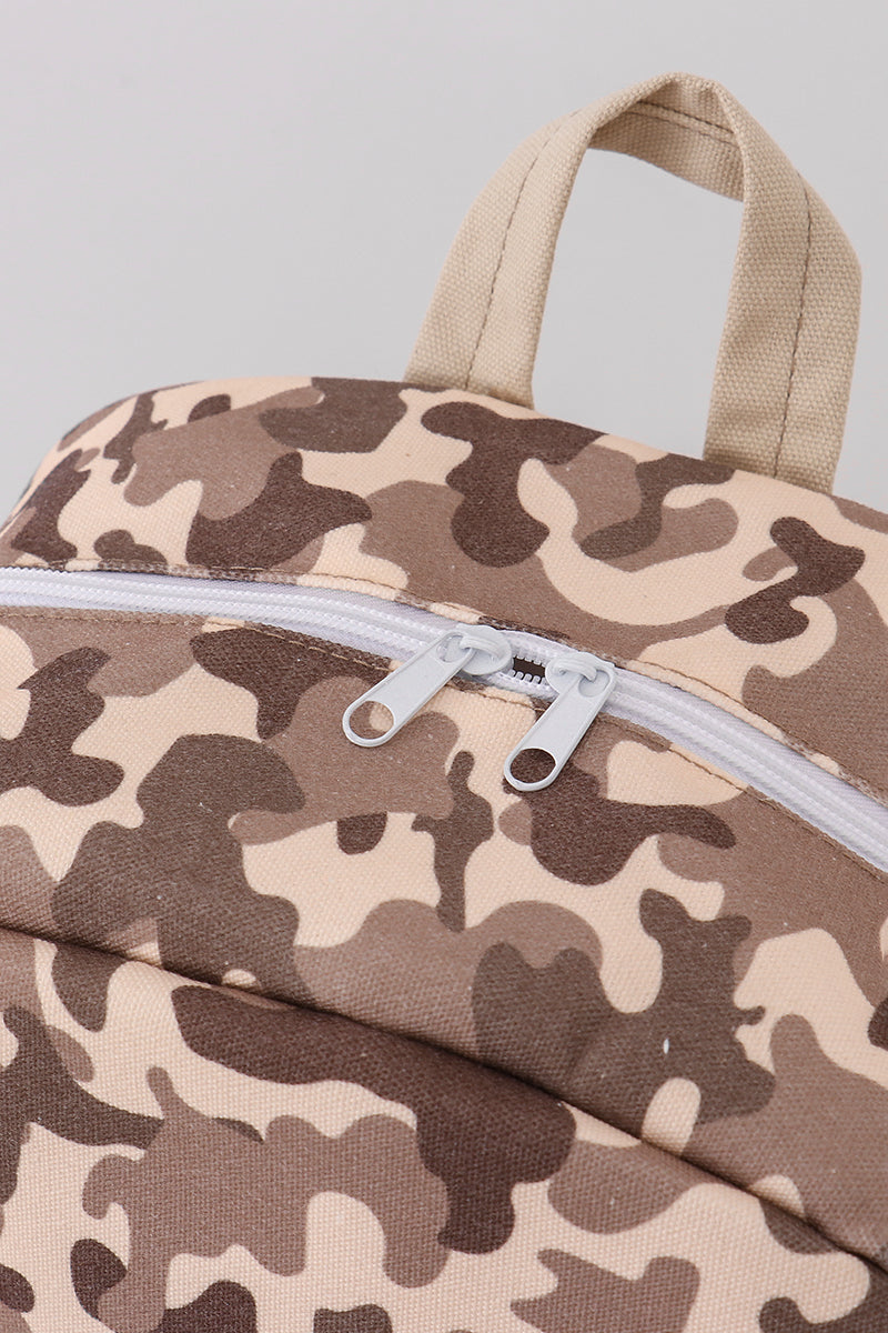 Camouflage duck embroidery canvas backpack