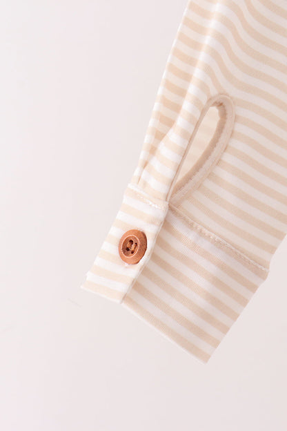 Cream turkey pumpkin embroidery button down shirt