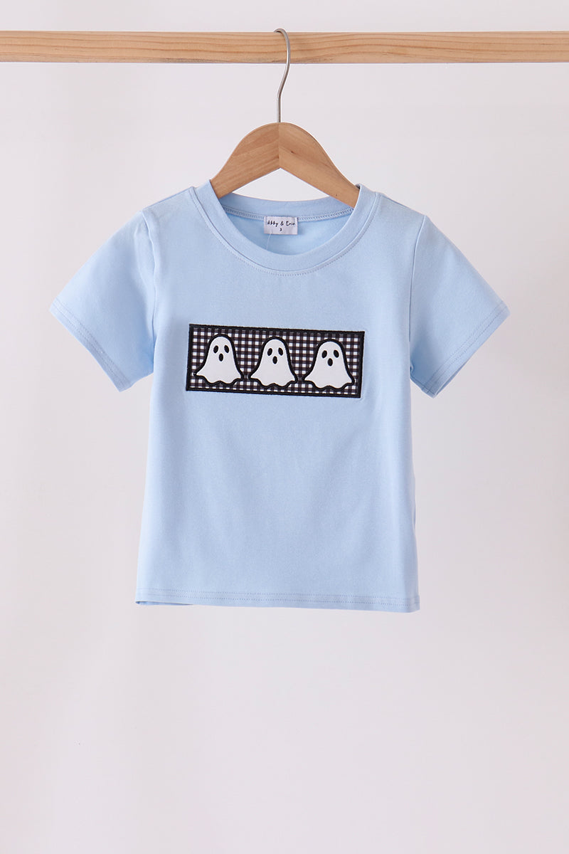 Blue ghost embroidery top