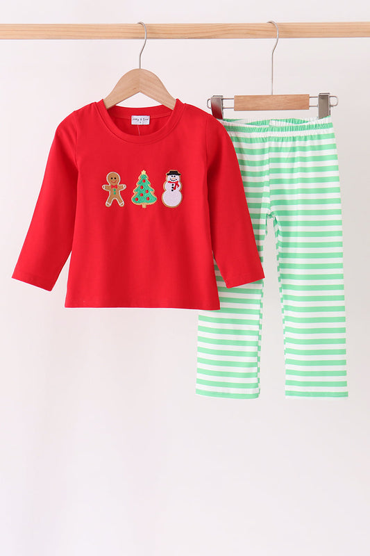 Red Gingerbread Tree Embroidery Set