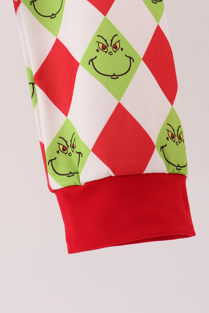 Red grinch print pajama set