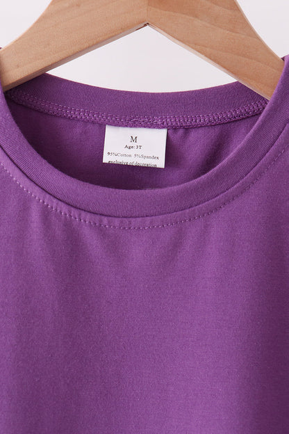 Purple sclloped active pants set