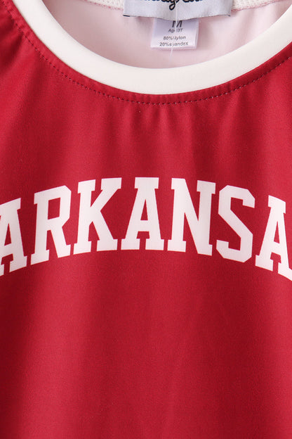 Maroon Arkansas active dress set