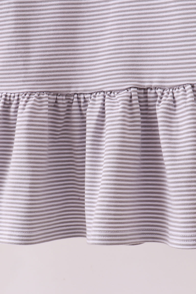 Premium Orange Tennessee stripe puppy embroidery dress