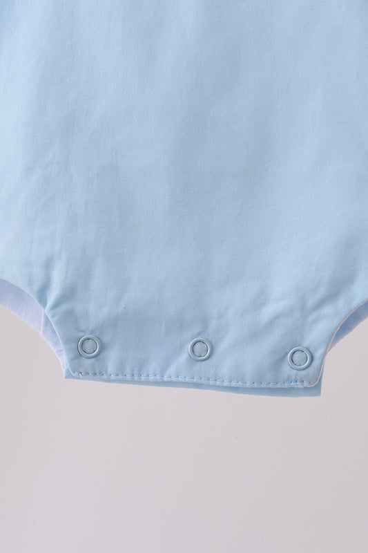 Blue ribbon ruffle bow bubble