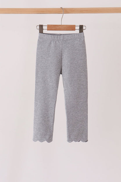 Grey scalloped leggings
