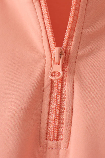 Coral scallped zipper active set