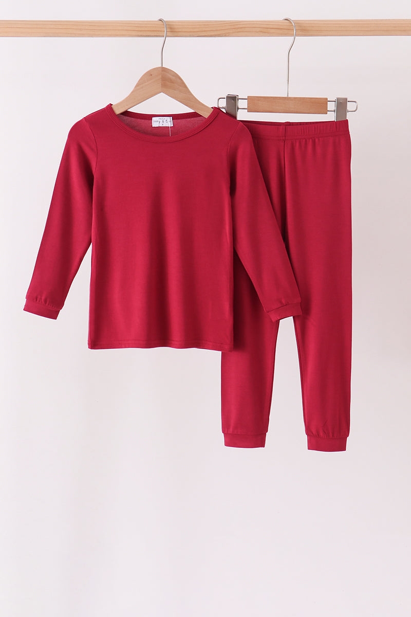 Burgundy bamboo pajama set – wholesale for boutiques | Honeydew USA