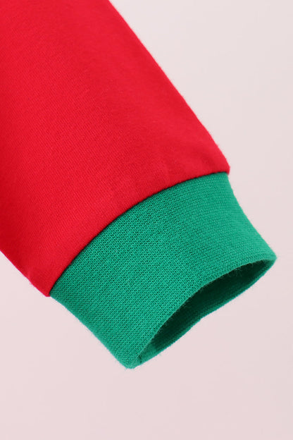 Red christmas santa embroidery romper