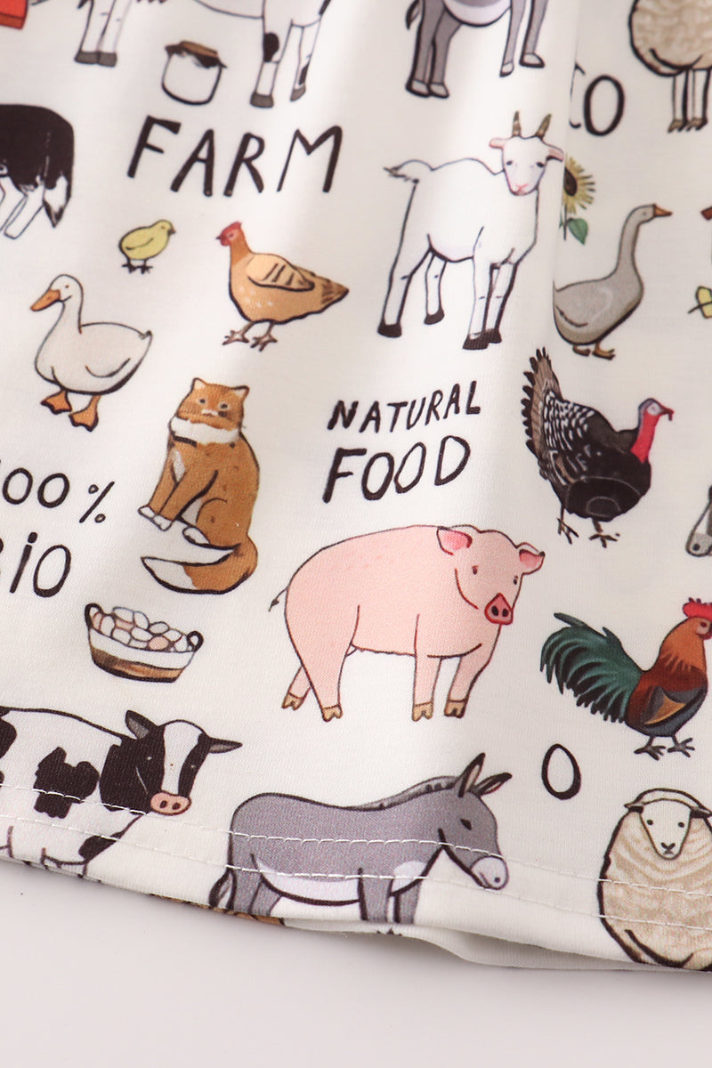 Beige farm strap dress