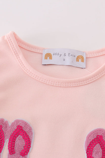 Pink slipper sequin mom&me dress