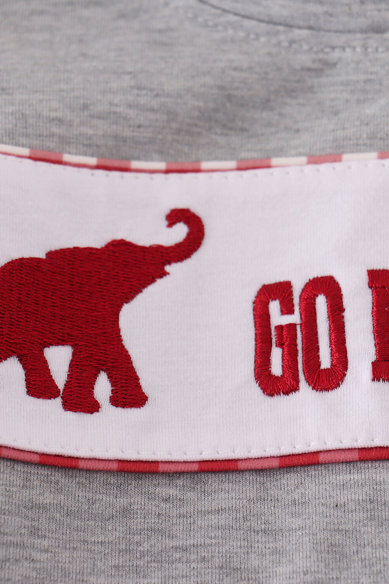 Alabama embroidery gingham pants set