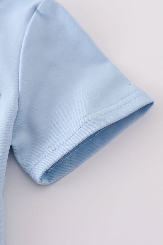 Blue classic lattice charm shorts set