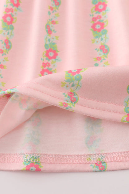 Pink floral smocked mom&me dress