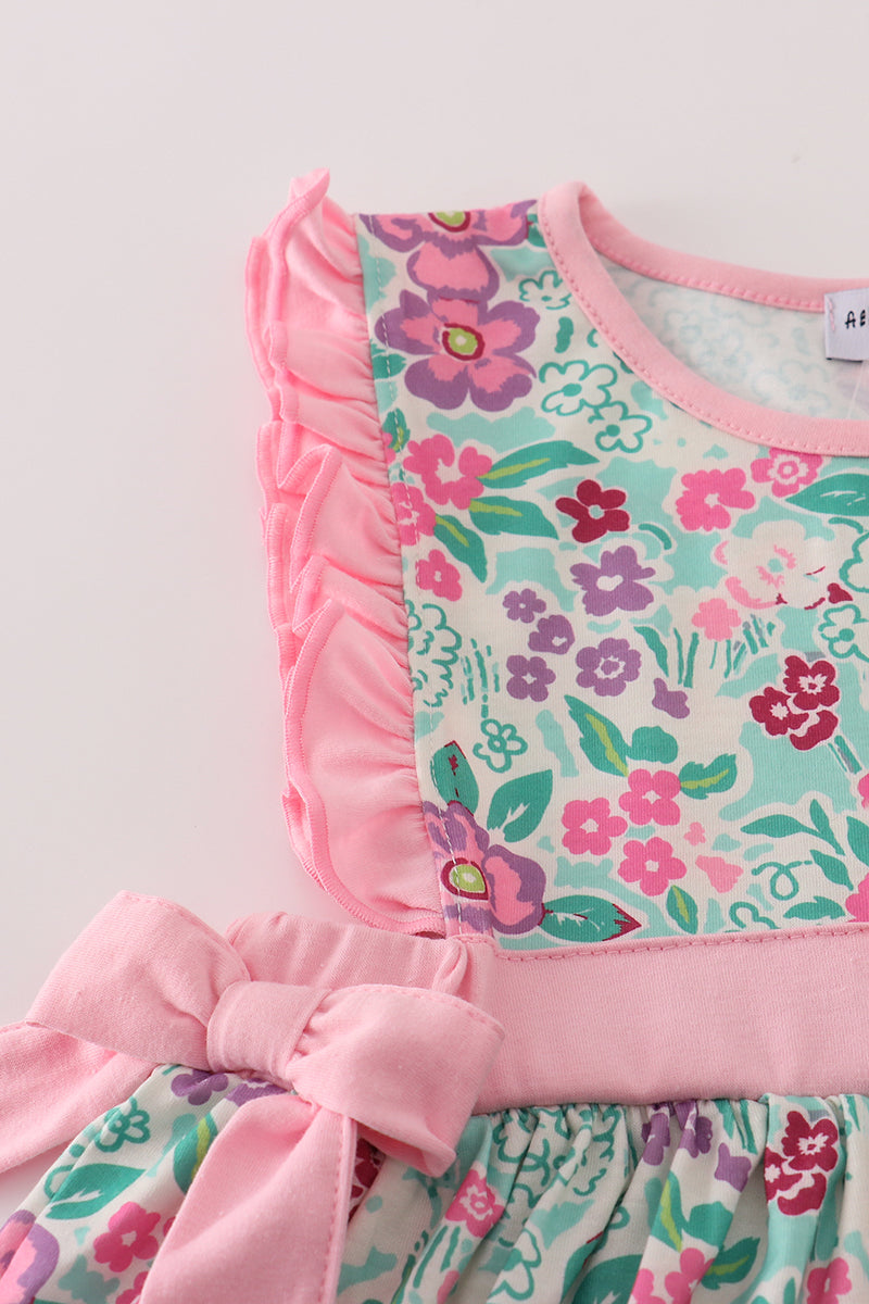 Green dream garden ruffle dress