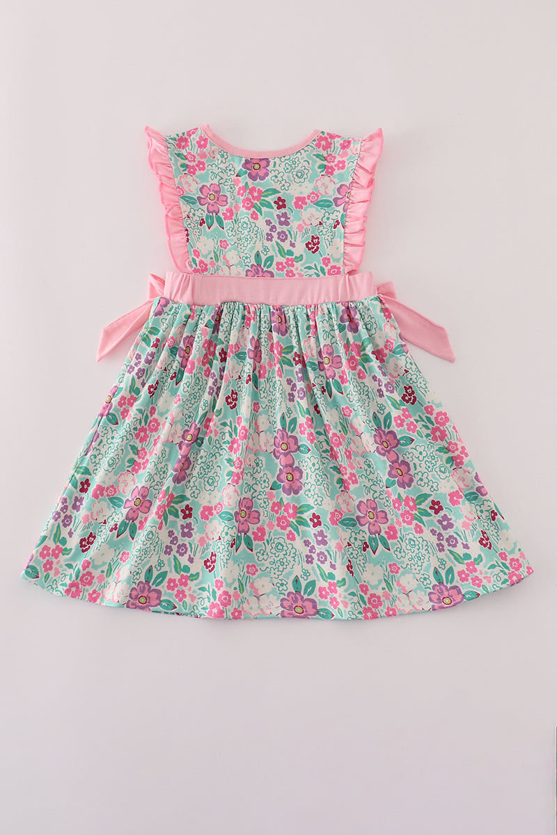 Green dream garden ruffle dress