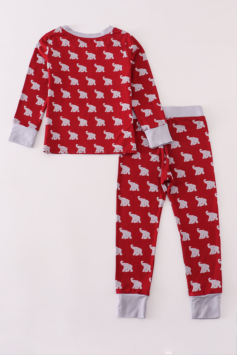 Alabama roll tide elephant print bamboo pajamas set