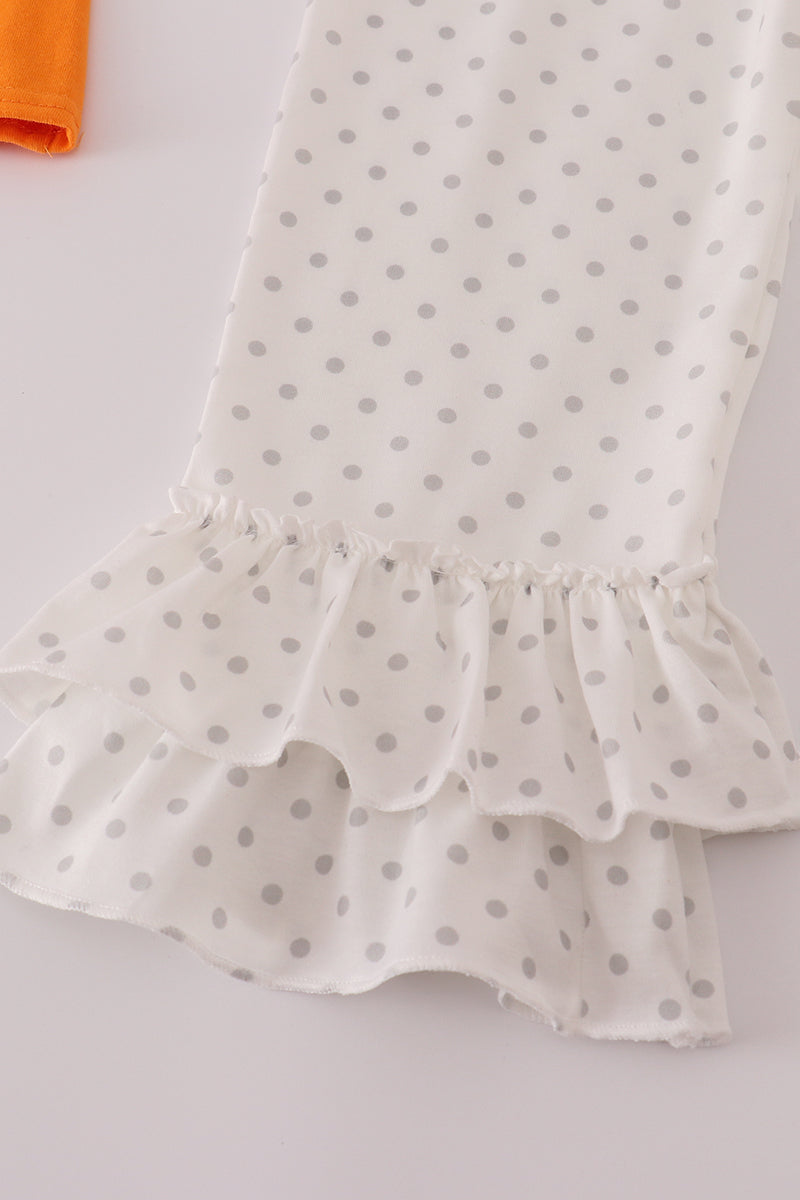 Orange Tennessee go vols embroidery ruffle pants set