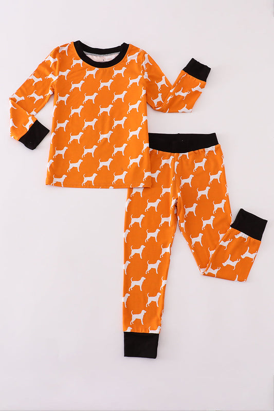 Orange Tennessee bamboo pajamas set