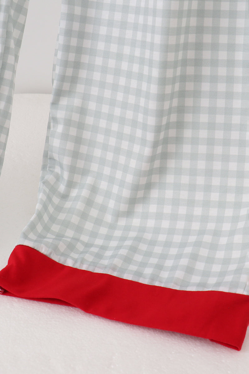 Sage gingham dad pajama pants
