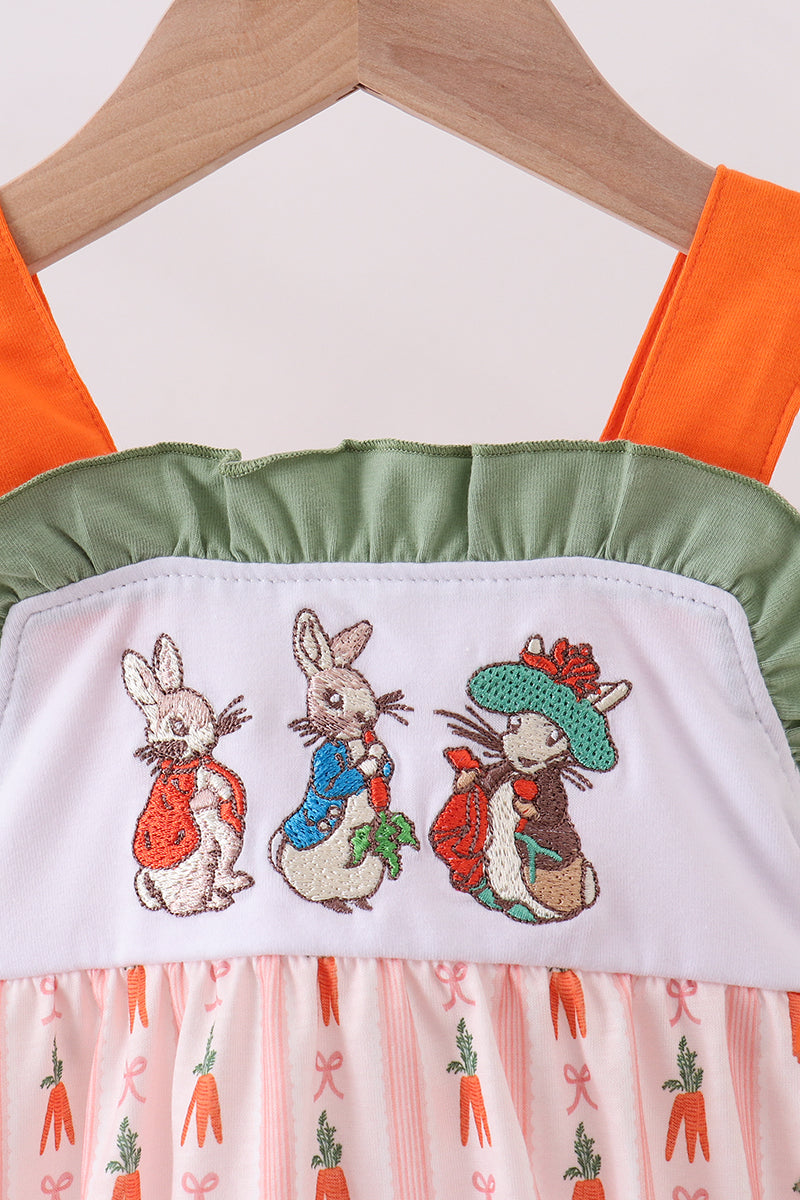 Bunny embroidery ruffle bubble