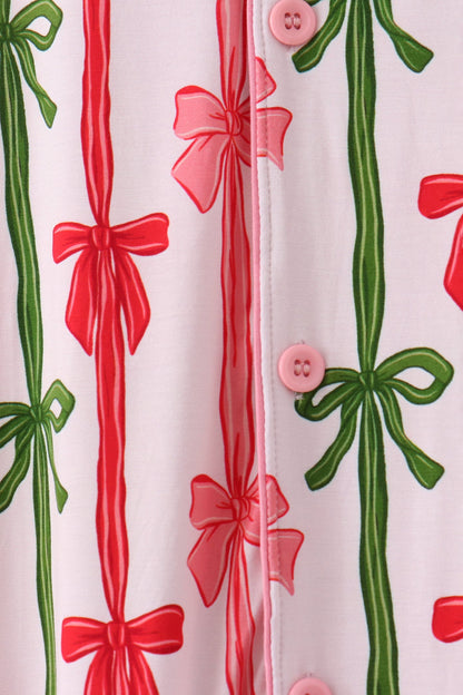 Pink Bow Bamboo Mom Dress