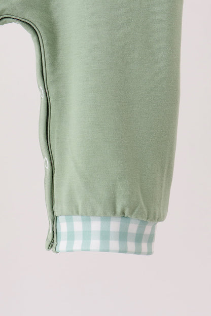 Sage Christmas Embroidery Romper