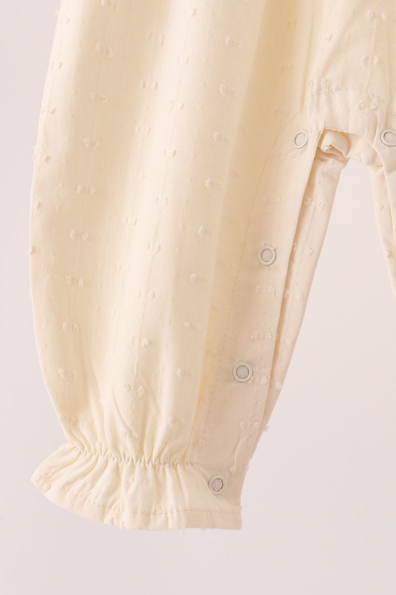 Beige turkey embroidery romper